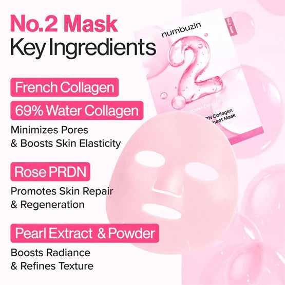 No.2 Rose PDRN Collagen Plumping Sheet Mask
