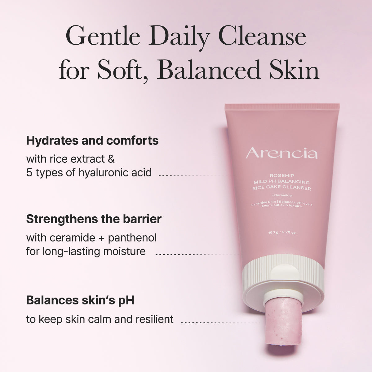 Arencia Rosehip Mild pH Balancing Rice Cake Cleanser