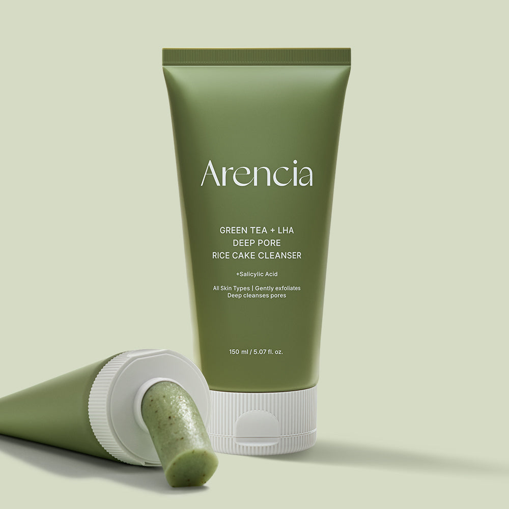 Arencia Green Tea + LHA Deep Pore Rice Cake Cleanser