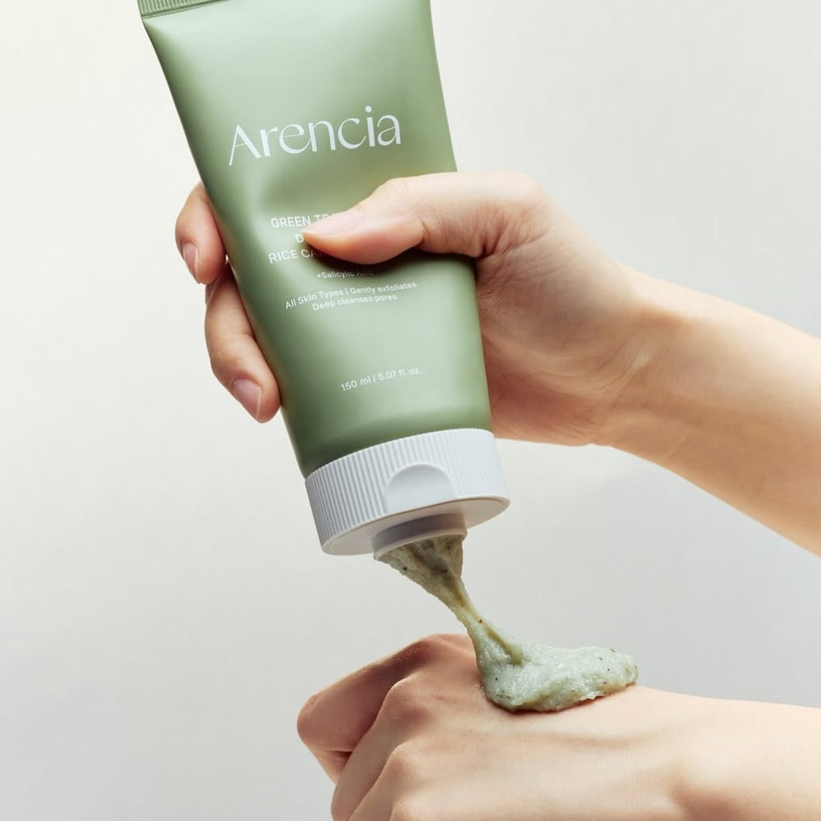 Arencia Green Tea + LHA Deep Pore Rice Cake Cleanser