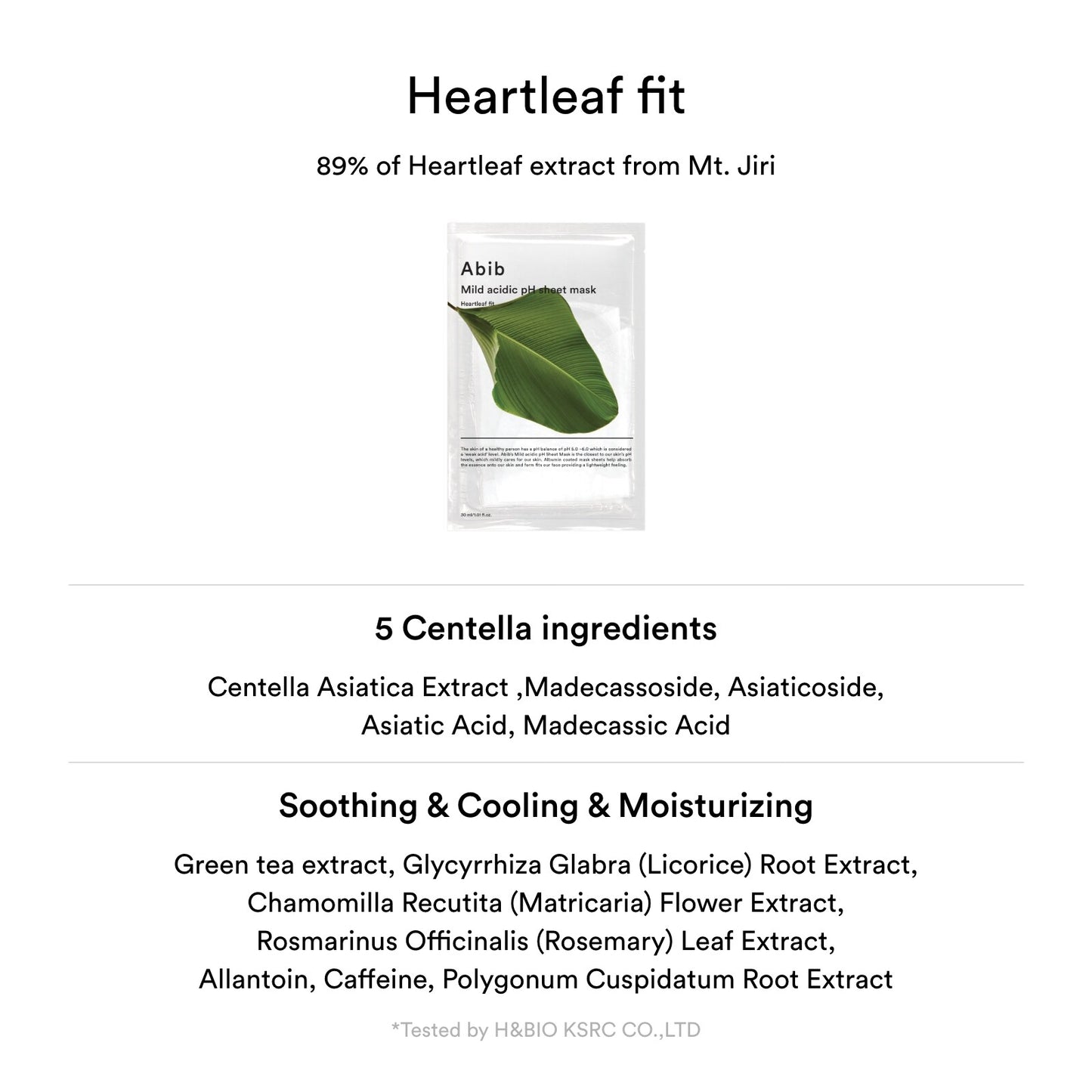 Mild Acidic pH Sheet Mask/Heartleaf Fit