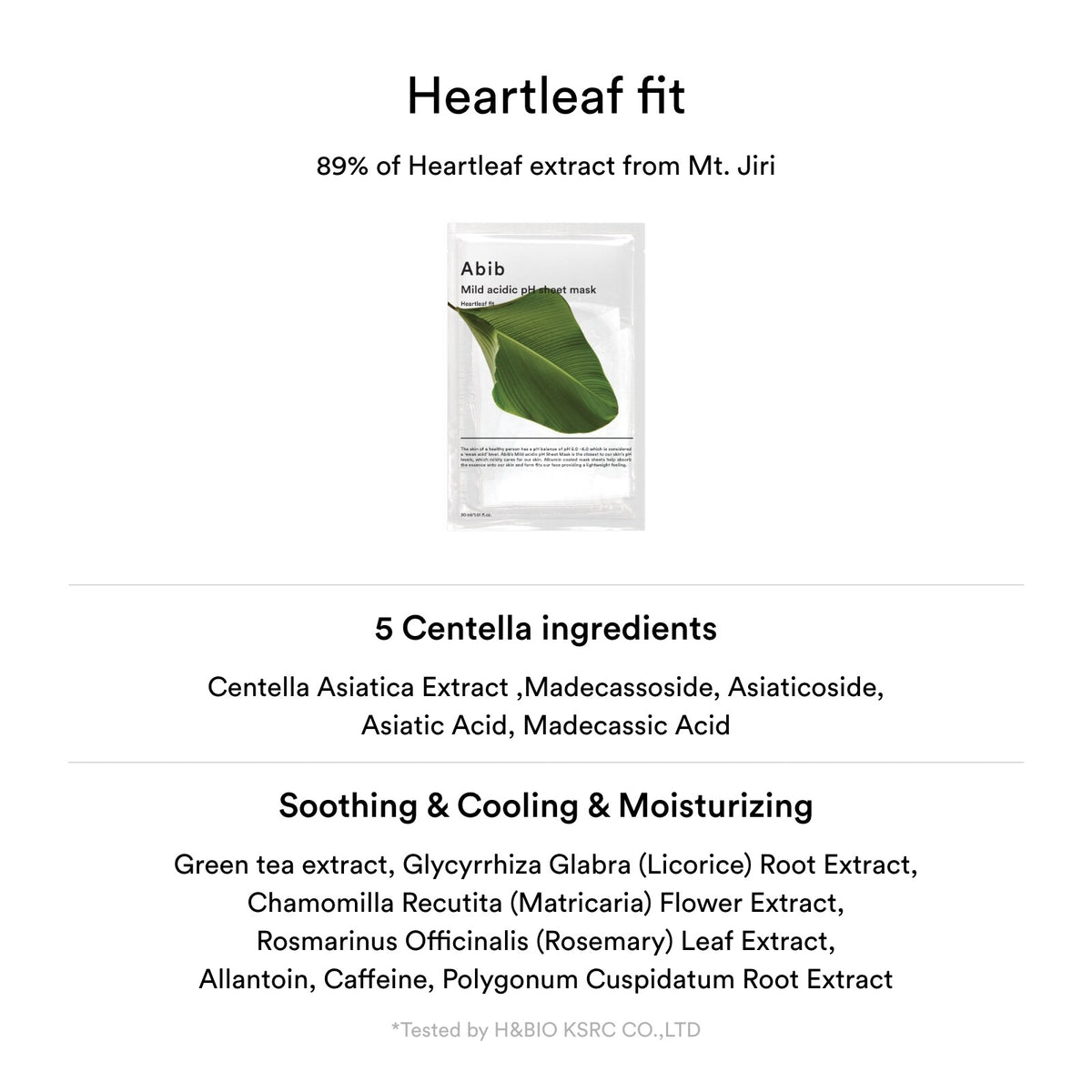 Abib Mild Acidic pH Sheet Mask/Heartleaf Fit
