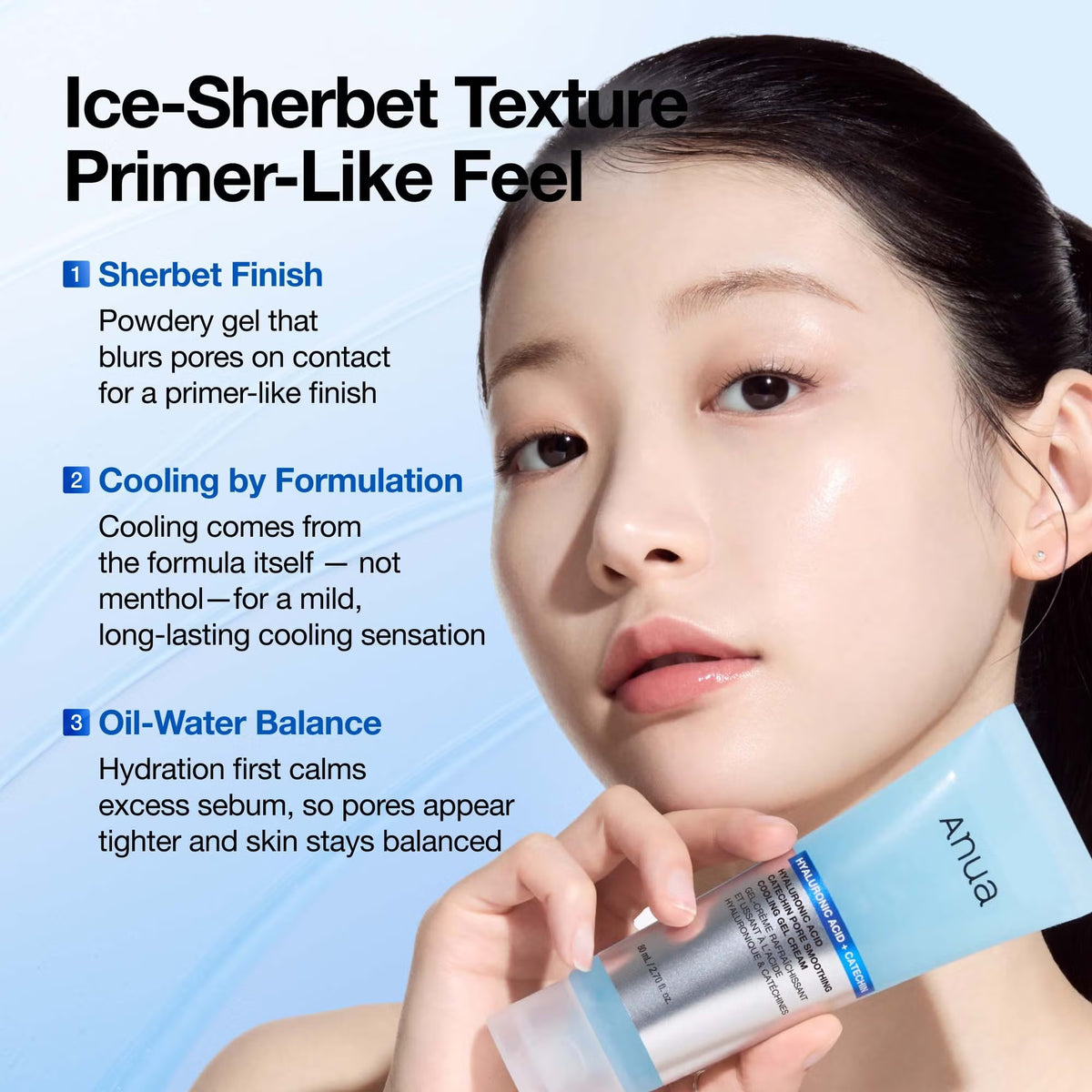 Anua Hyaluronic Acid Catechin Pore Smoothing Cooling Gel Cream