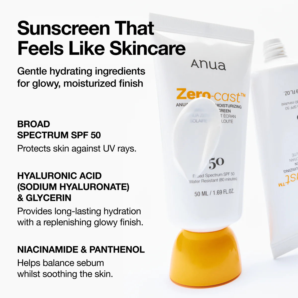 Zero-Cast Moisturizing Finish Sunscreen SPF50