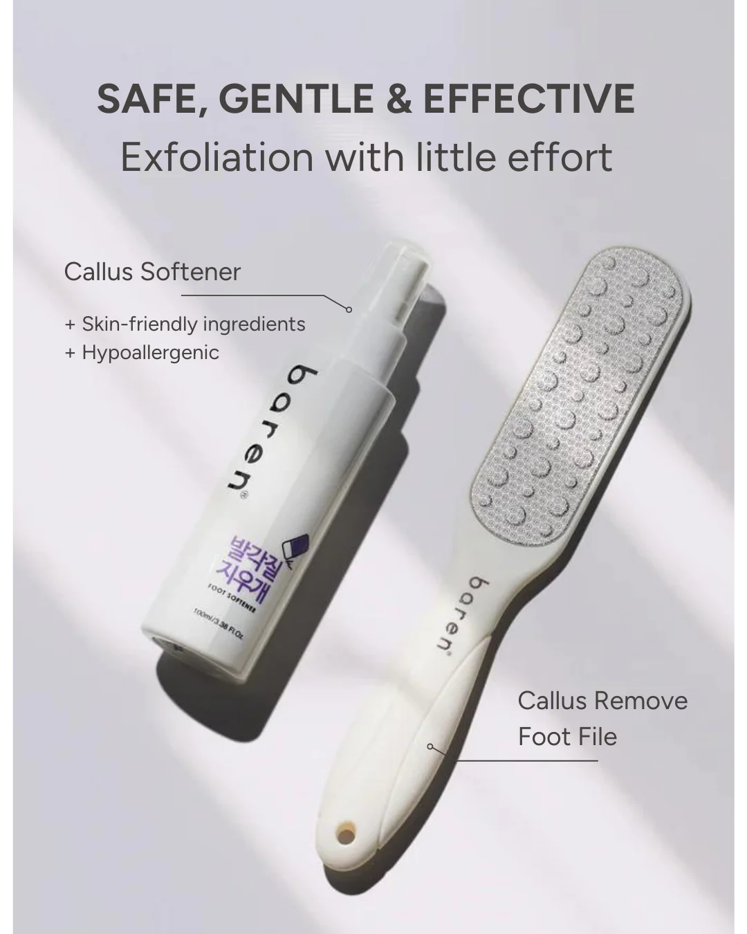 baren Foot Softener Kit: Foot File & Callus Softener Spray