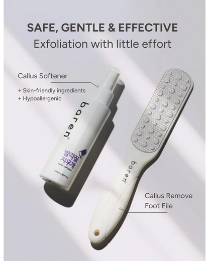 Foot Softener Kit: Foot File & Callus Softener Spray