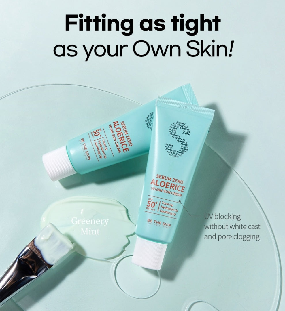 Be The Skin Sebum Zero Aloerice Vegan Sun Cream SPF 50+ PA++++