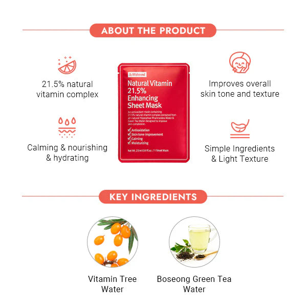 By Wishtrend Natural Vitamin 21.5% Enhancing Sheet Mask