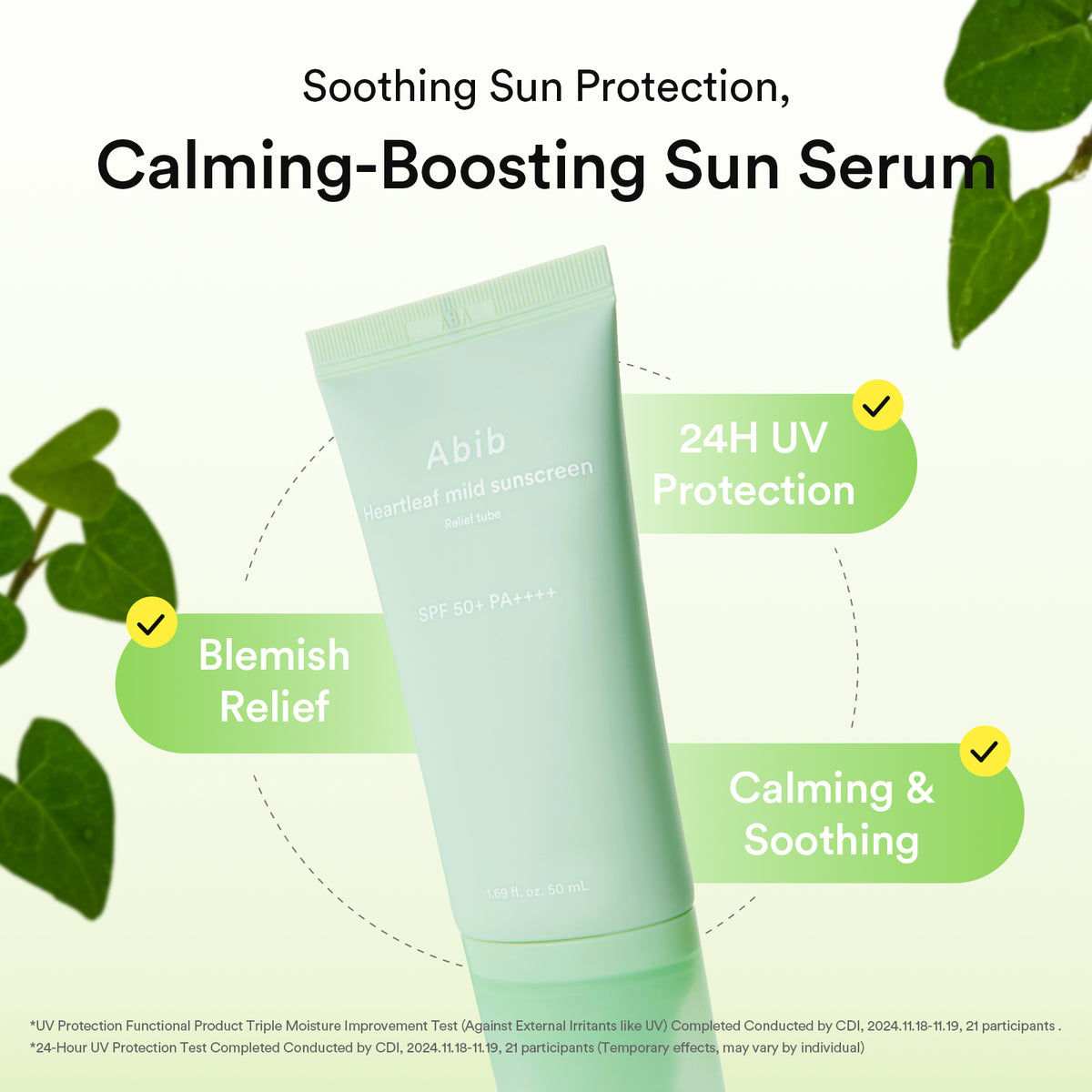 Abib Heartleaf Mild Sunscreen/Relief Tube SPF50+ PA++++