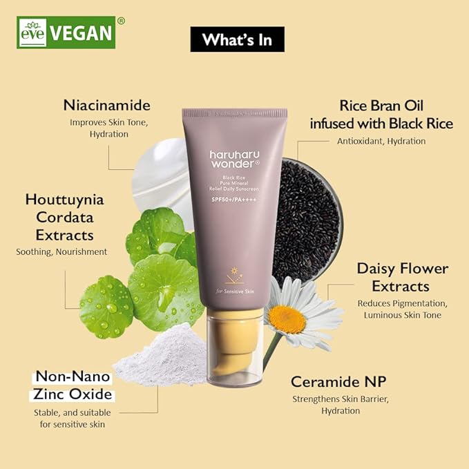 haruharu WONDER Black Rice Pure Mineral Relief Daily Sunscreen SPF50+ PA++++