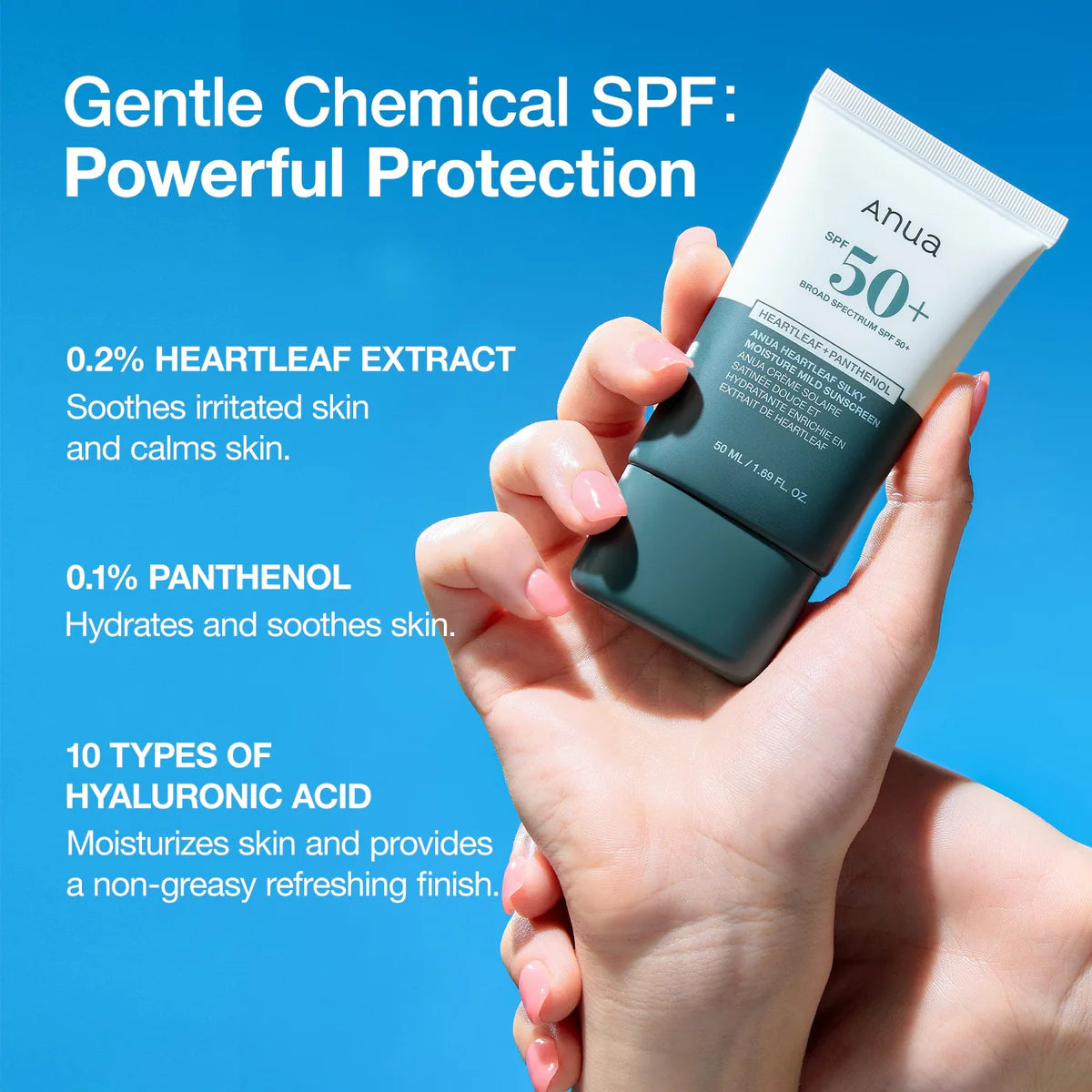 Anua Heartleaf Silky Moisture Sun Cream SPF50+ PA++++