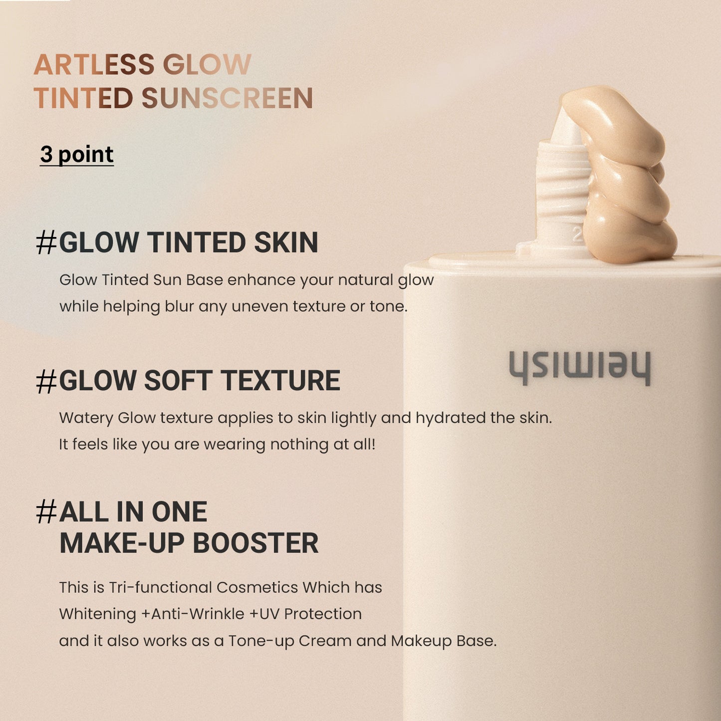 Artless Glow Tinted Sunscreen SPF50+ PA+++