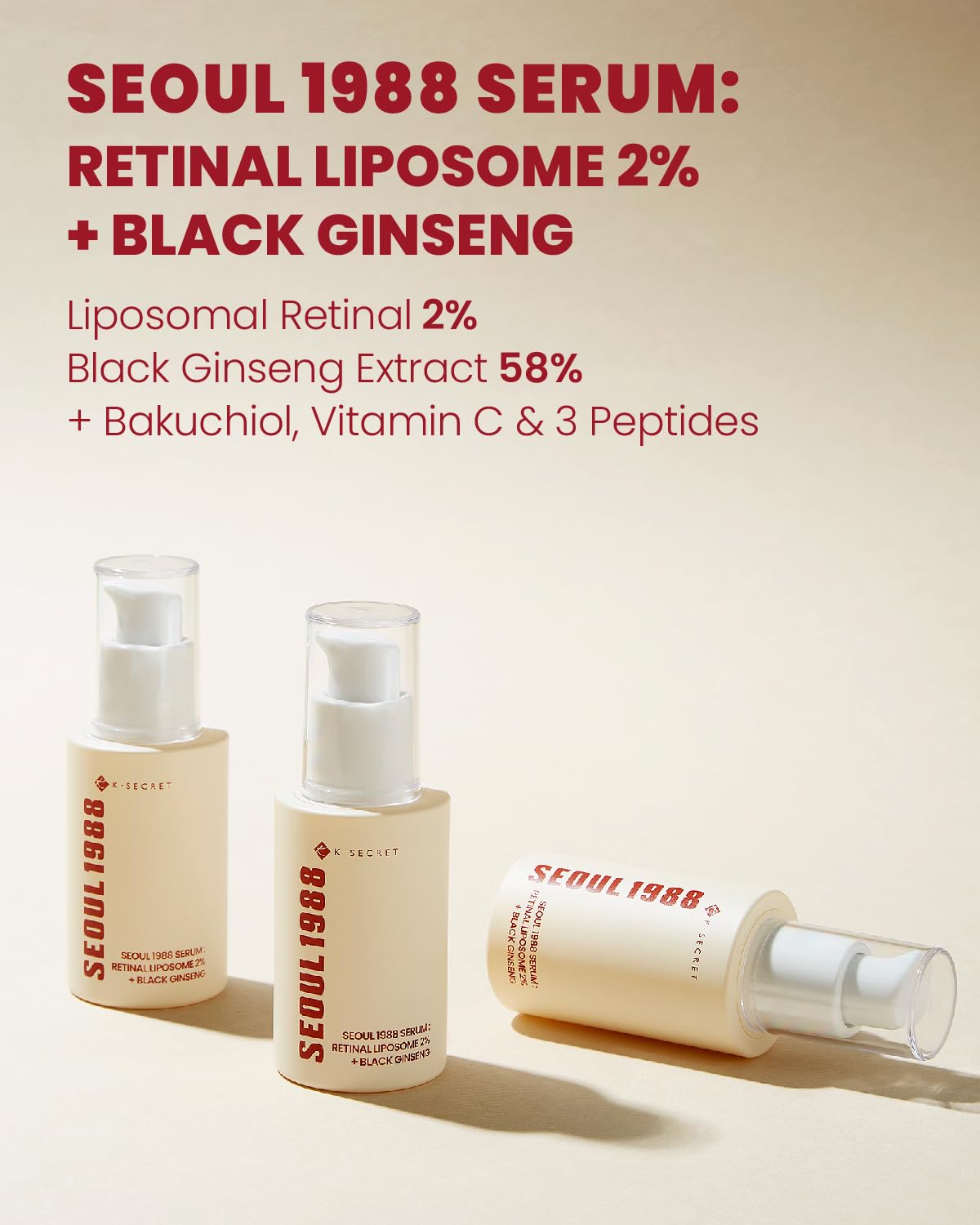 K-SECRET SEOUL 1988 Serum: Retinal Liposome 2% + Black Ginseng