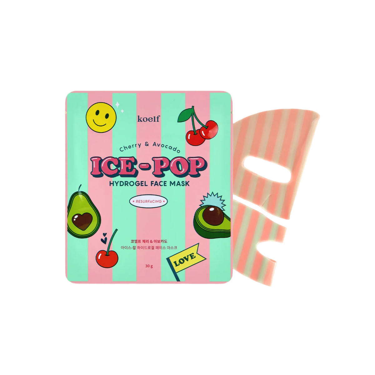 koelf Cherry & Avocado ICE-POP Hydrogel Face Mask