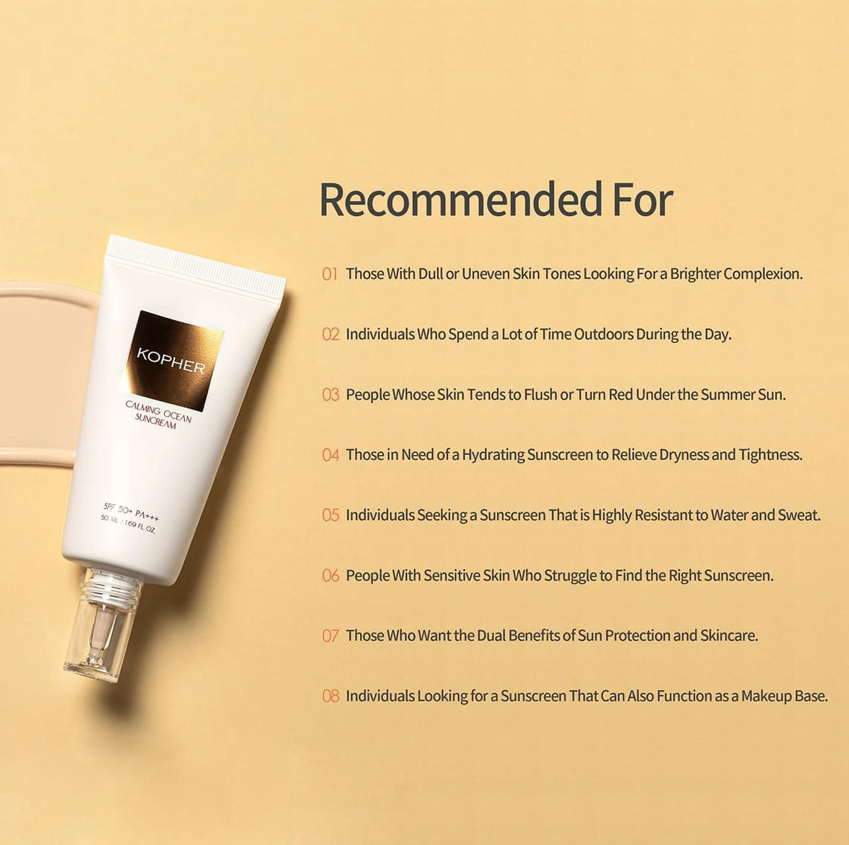 KOPHER Calming Ocean Suncream SPF50+ PA+++