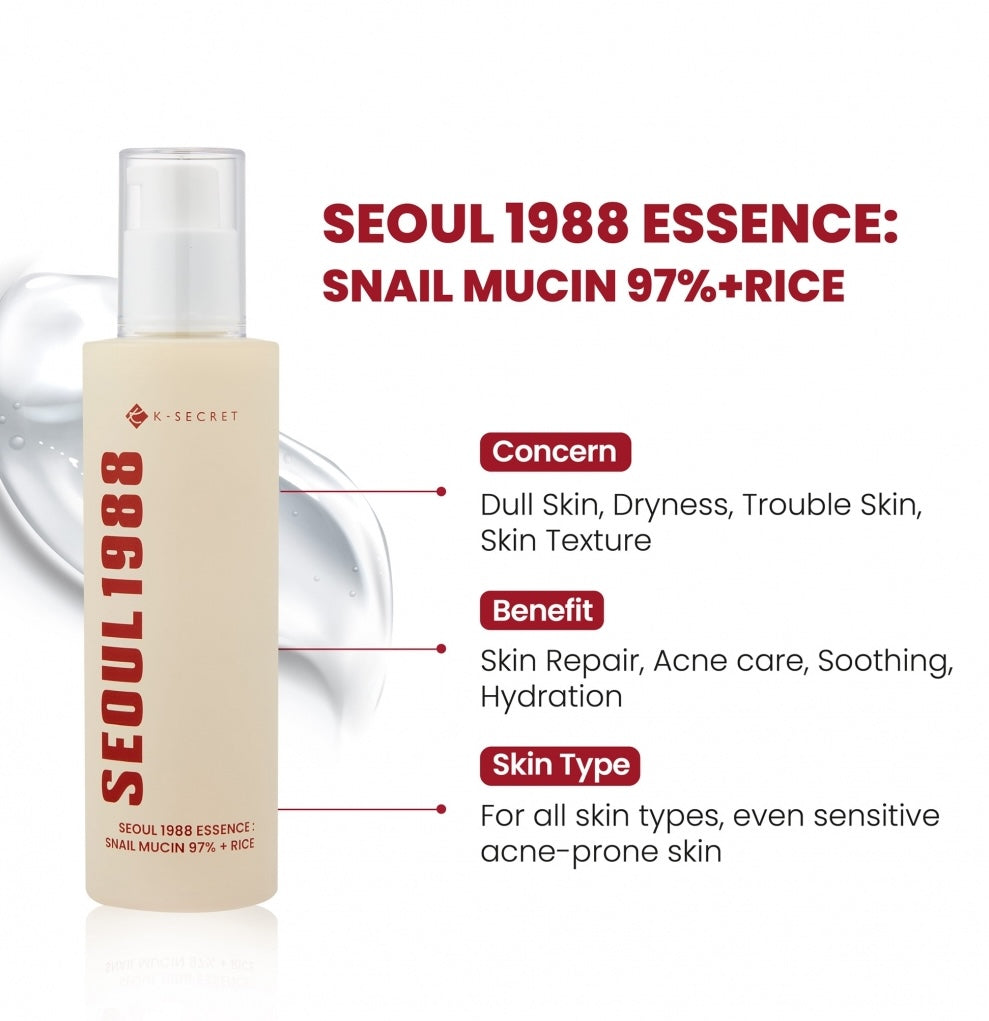 K-SECRET SEOUL 1988 Essence: Snail Mucin 97% + Rice