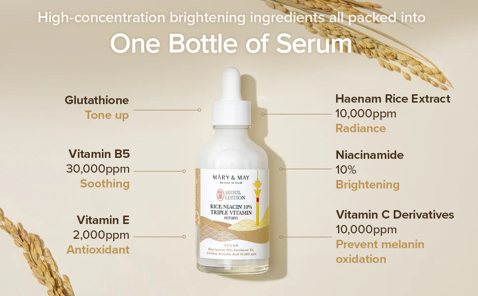 Mary & May Seoul Edition Rice Niacin 10% Triple Vitamin Serum