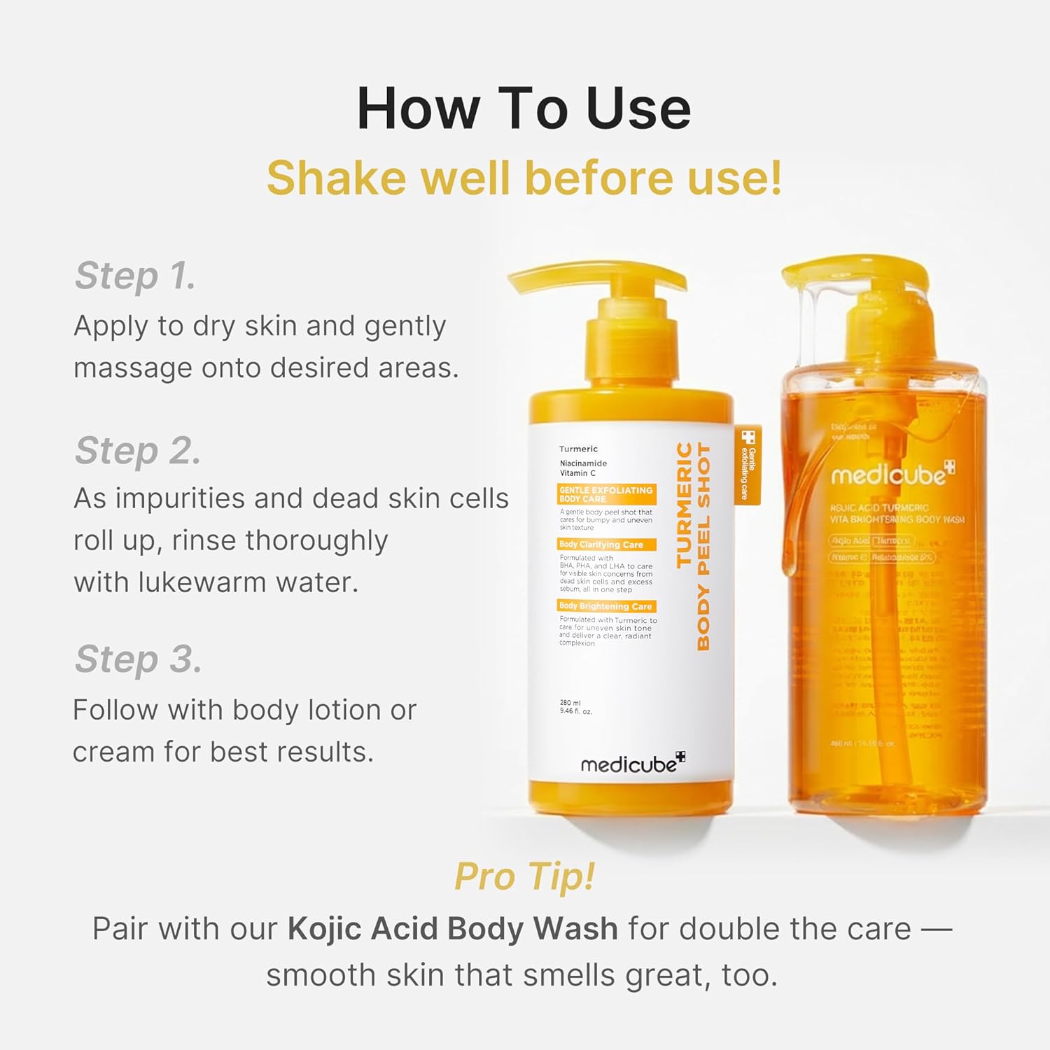 medicube - Kojic Acid Turmeric Body Peel Shot – skinbeat.