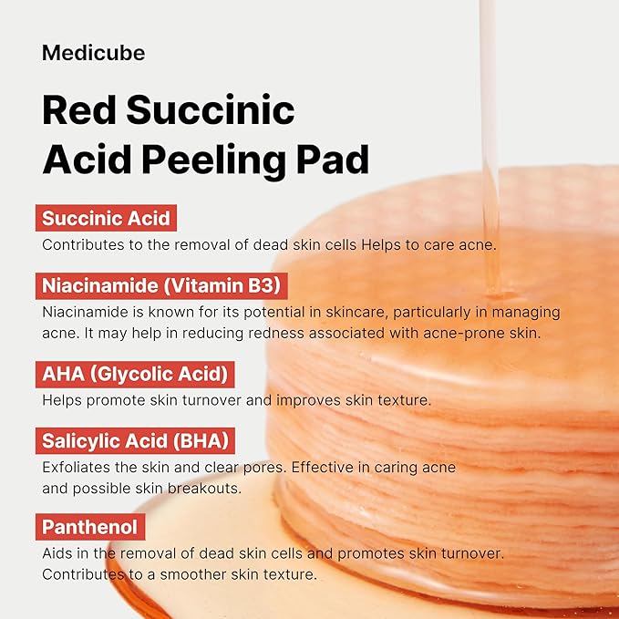 Red Succinic Acid Peeling Pad