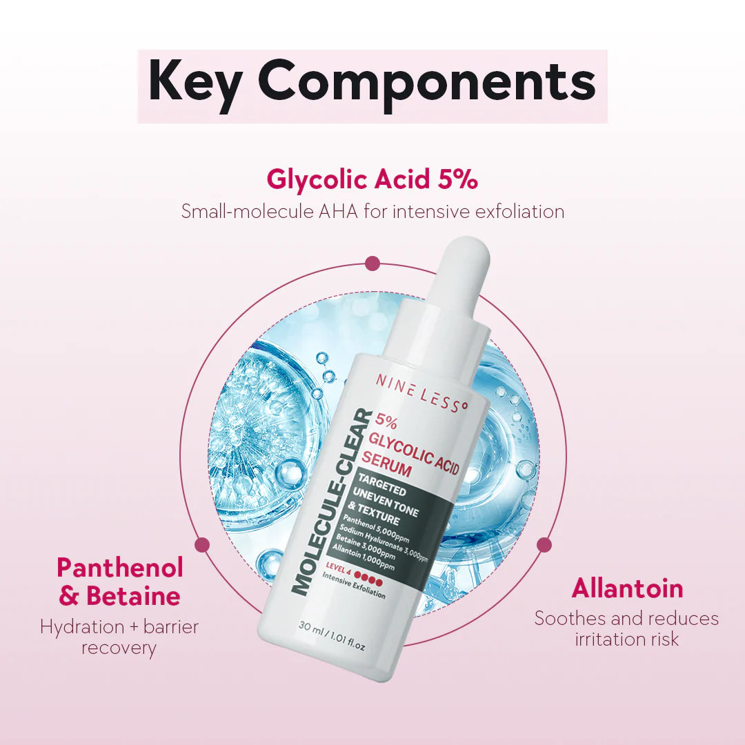 NINE LESS Molecule-Clear 5% Glycolic Acid Serum