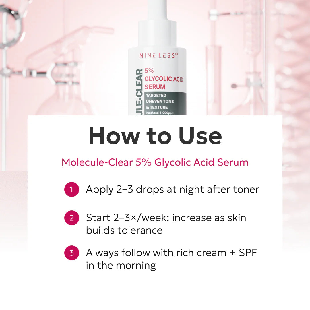 NINE LESS Molecule-Clear 5% Glycolic Acid Serum