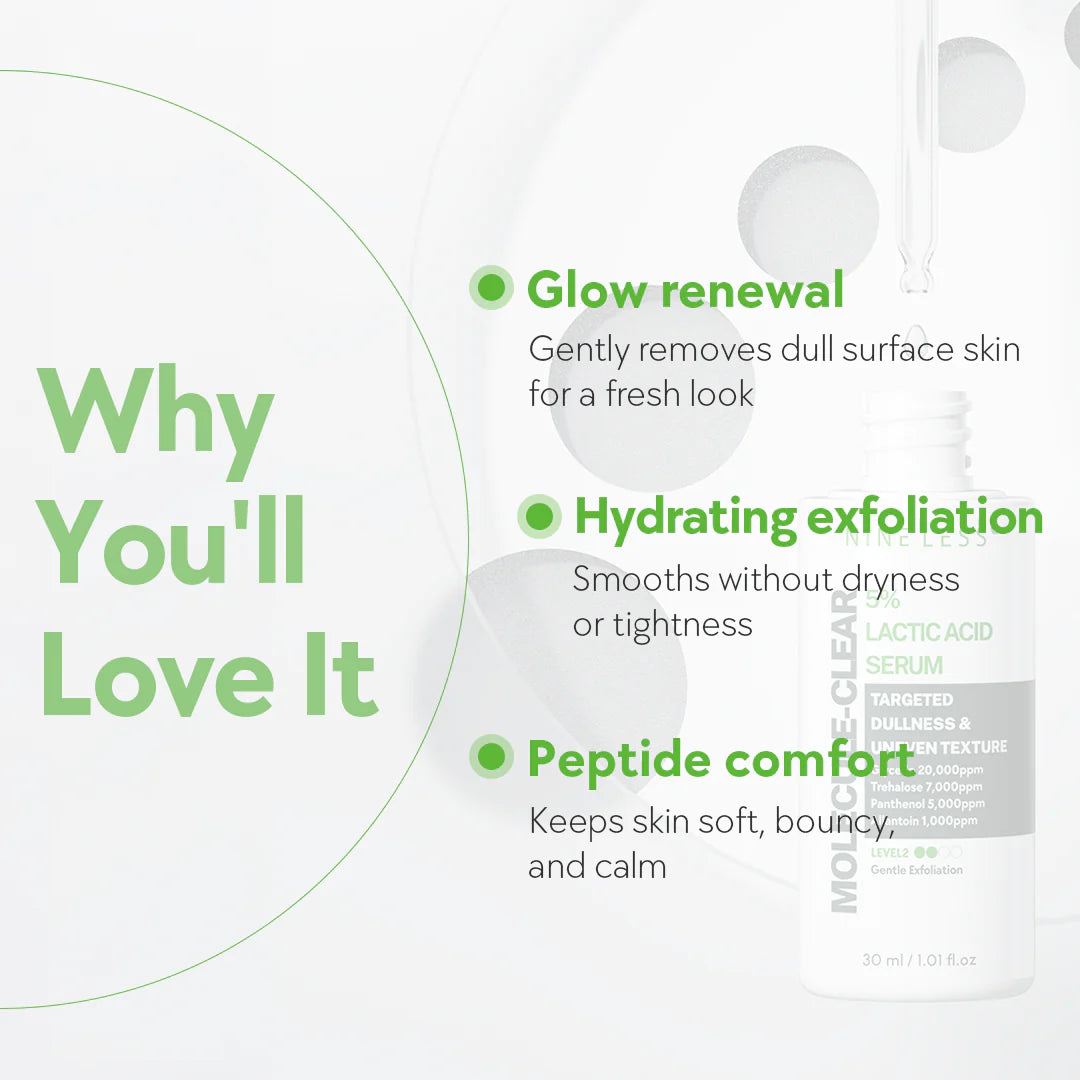 NINE LESS Molecule-Clear 5% Lactic Acid Serum