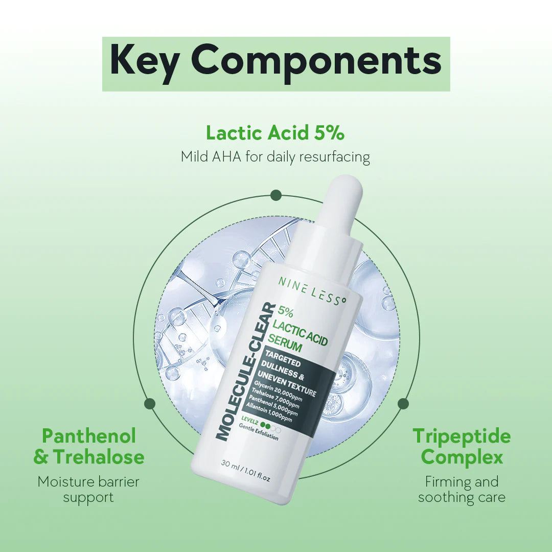 NINE LESS Molecule-Clear 5% Lactic Acid Serum