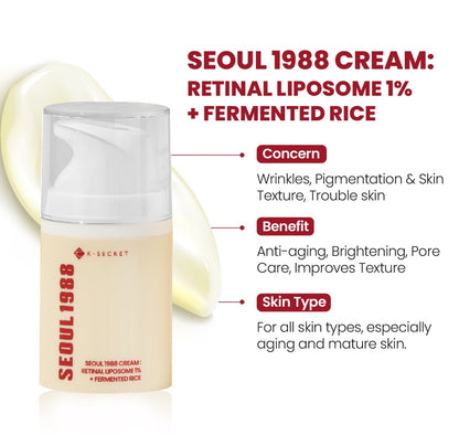 SEOUL 1988 Cream: Retinal Liposome 1% + Fermented Rice