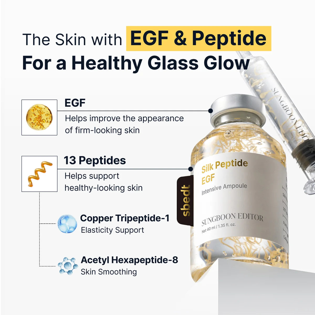 SUNGBOON EDITOR Deep Collagen Silk Peptide EGF Intensive Ampoule (Renewed)