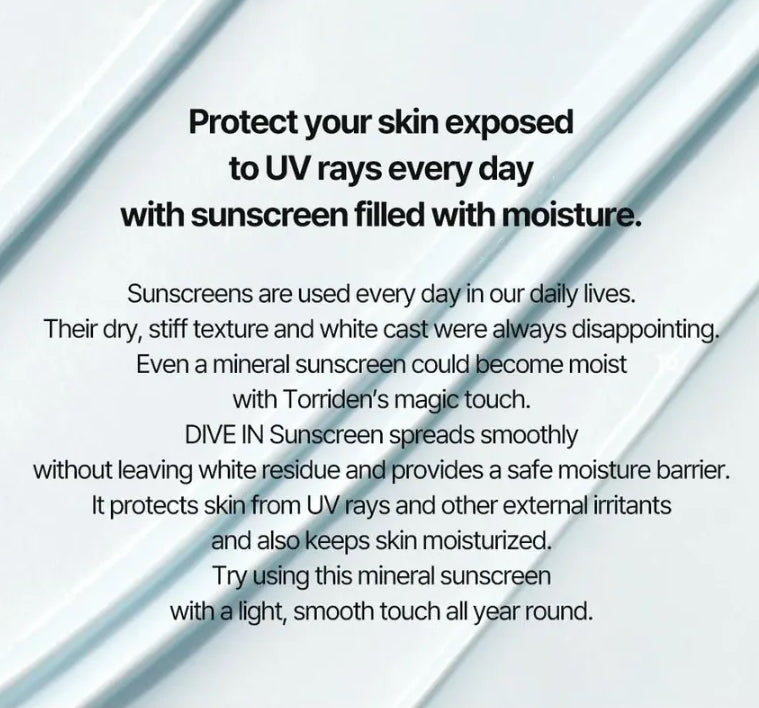 Torriden DIVE IN Mild Sun Cream SPF50+ PA++++