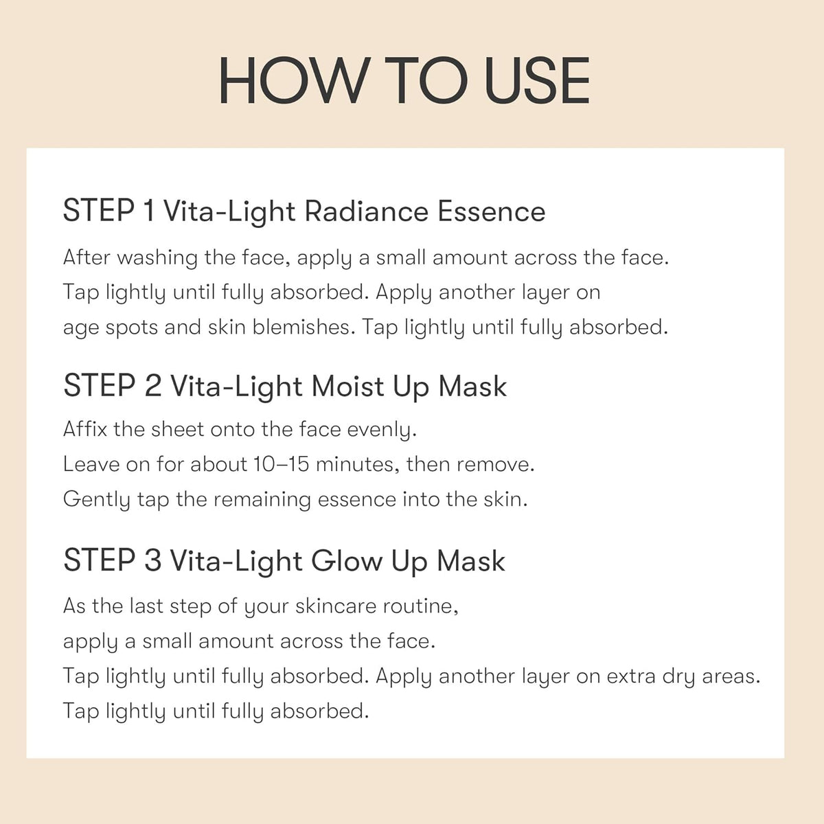 VT COSMETICS Vita-Light All In One 3-Step Mask
