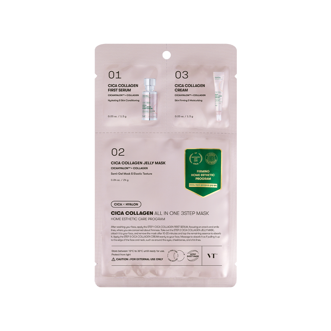 VT COSMETICS Cica Collagen All In One 3-Step Mask