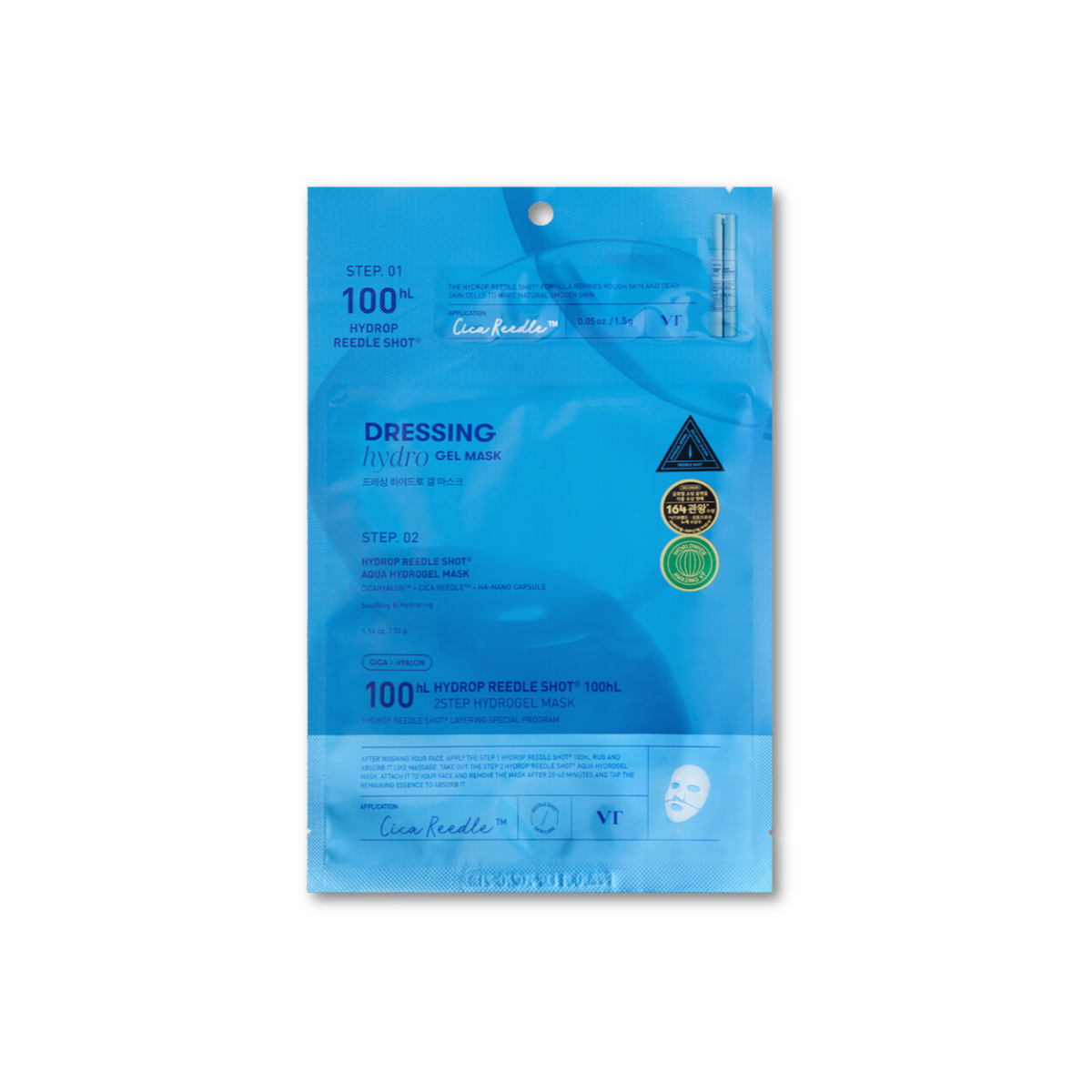VT COSMETICS Hydrop Reedle Shot 100hL 2-Step Hydrogel Mask