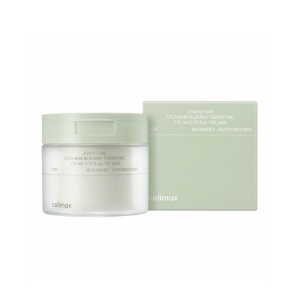 JI WOO GAE Cica BHA Blemish Toner Pad