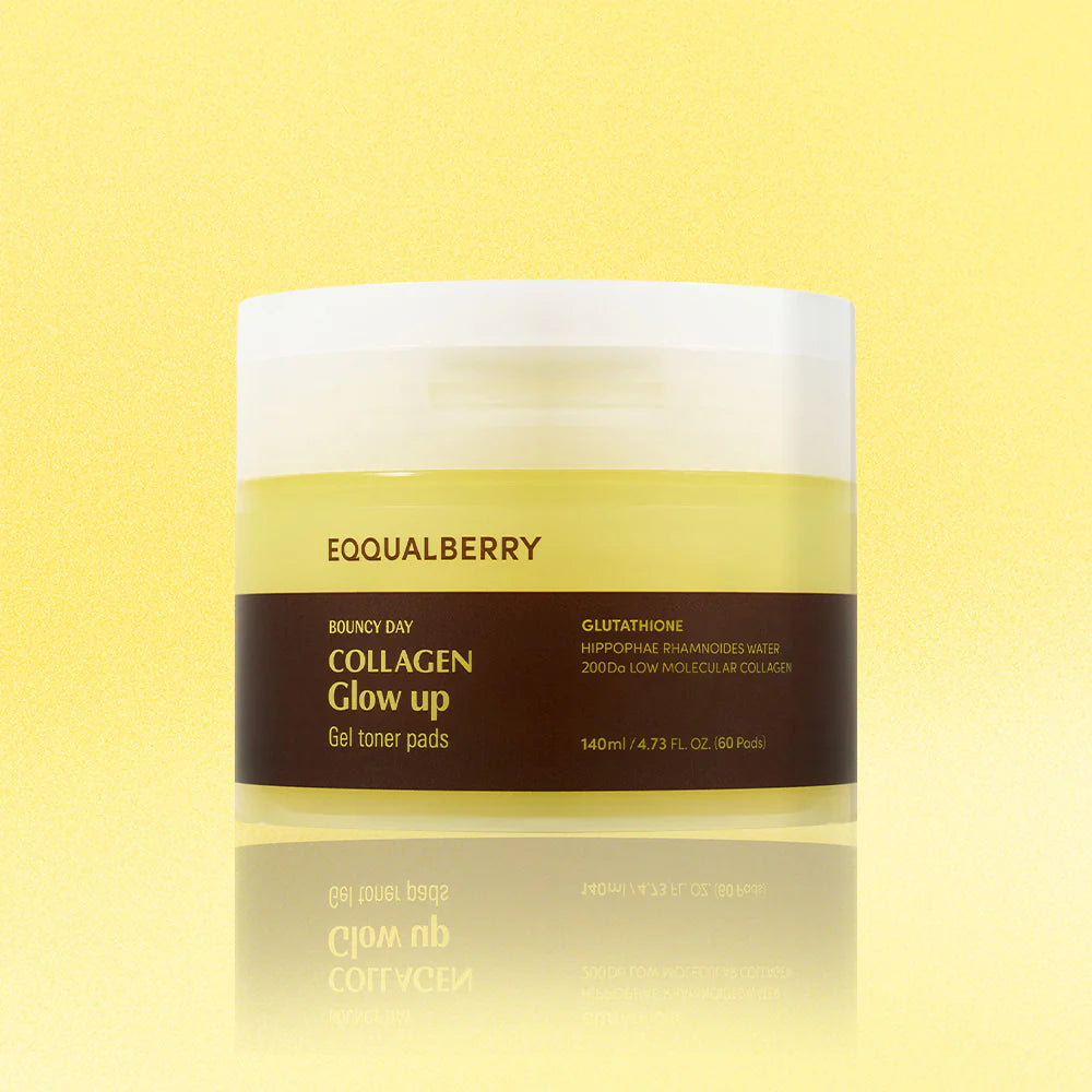 EQQUALBERRY Collagen Glow Up Gel Toner Pads