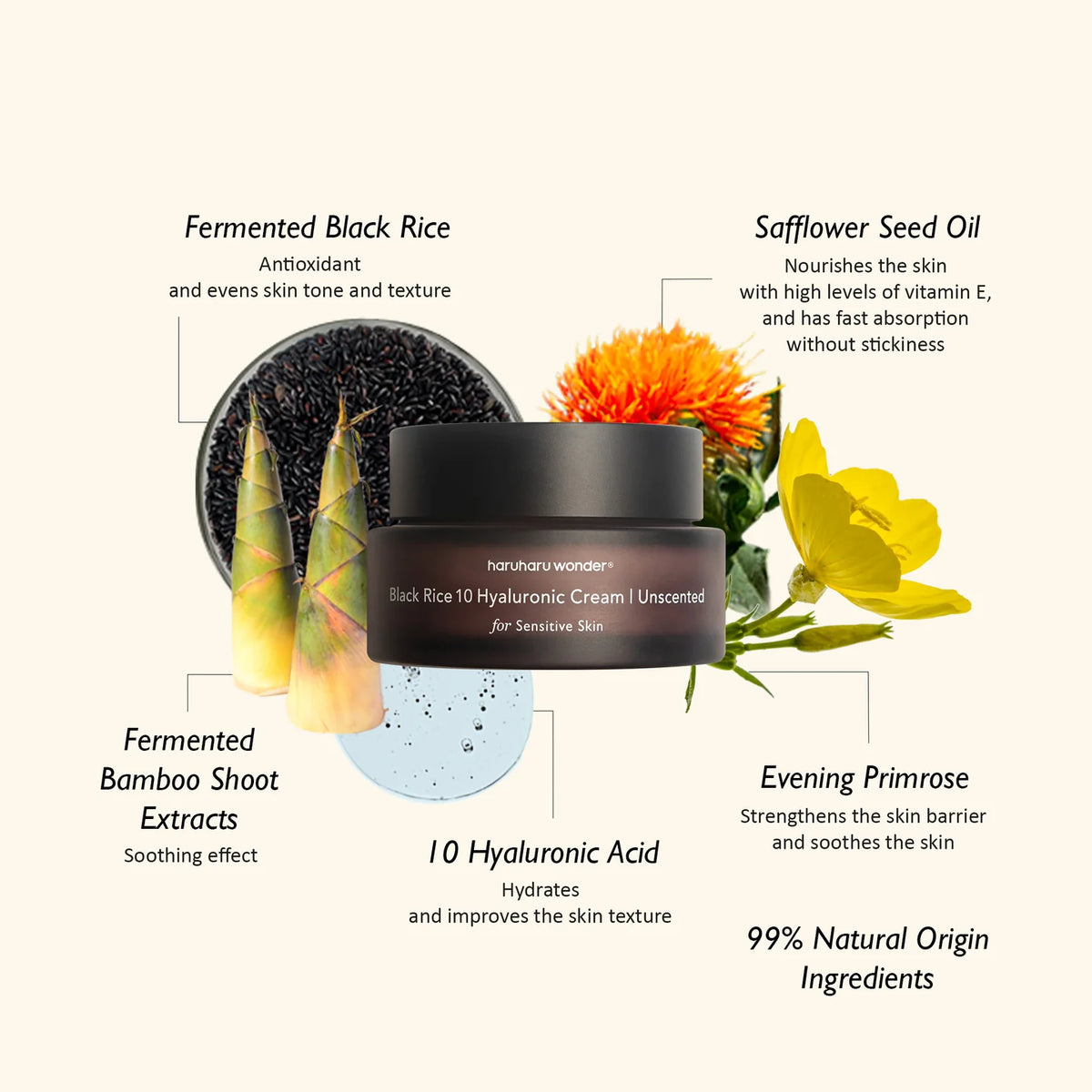 haruharu WONDER Black Rice 10 Hyaluronic Cream (Unscented)