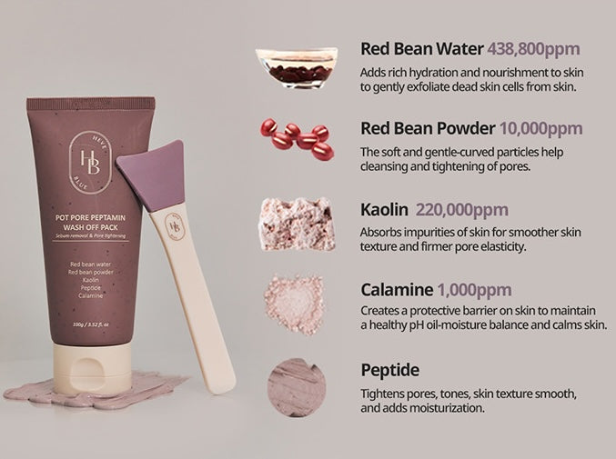 HEVEBLUE Pot Pore Peptamin Wash Off Pack