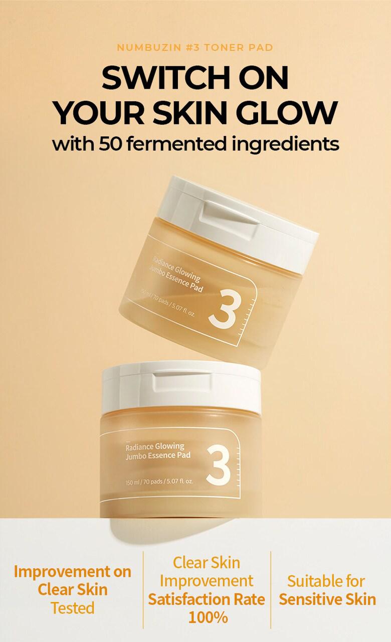 numbuzin No.3 Radiance Glowing Jumbo Essence Pad