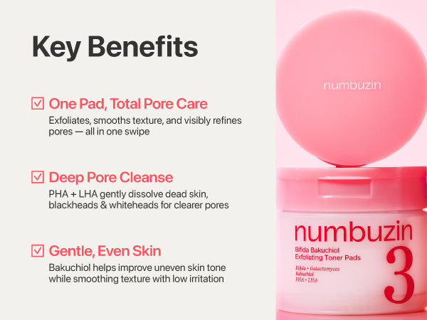 No.3 Bifida Bakuchiol Exfoliating Toner Pads